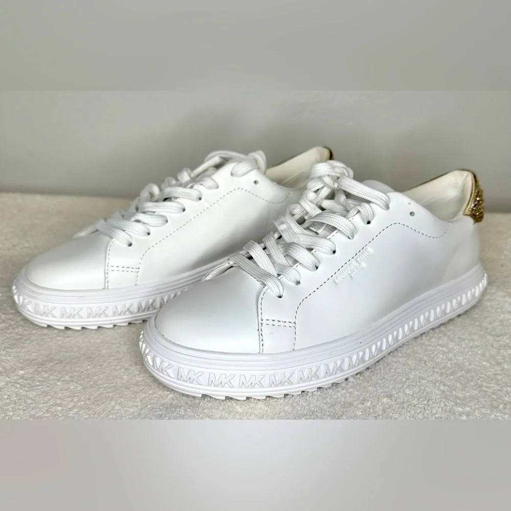 Michael Kors Women’s Grove Embellished Leather Sneaker - Size 6.5 - Picture 8 of 10